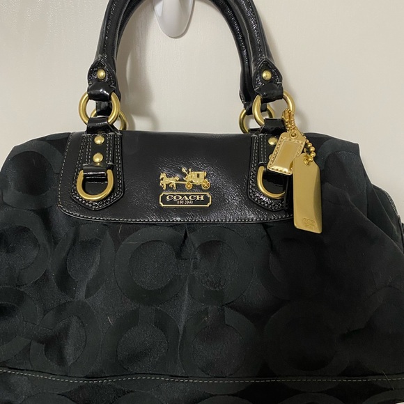 Coach Black Monogram Shoulder Bag - Picture 1 of 3